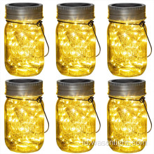 20LED Solar Hanging Mason Jar Tutup Light